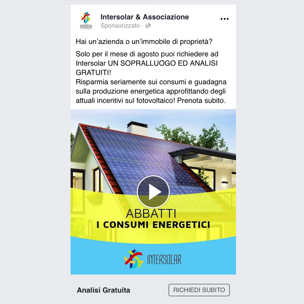 sponsorizzazione facebook