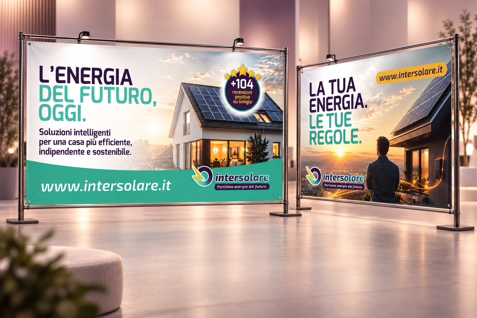 Banner pubblicitari coordinati per azienda fotovoltaica