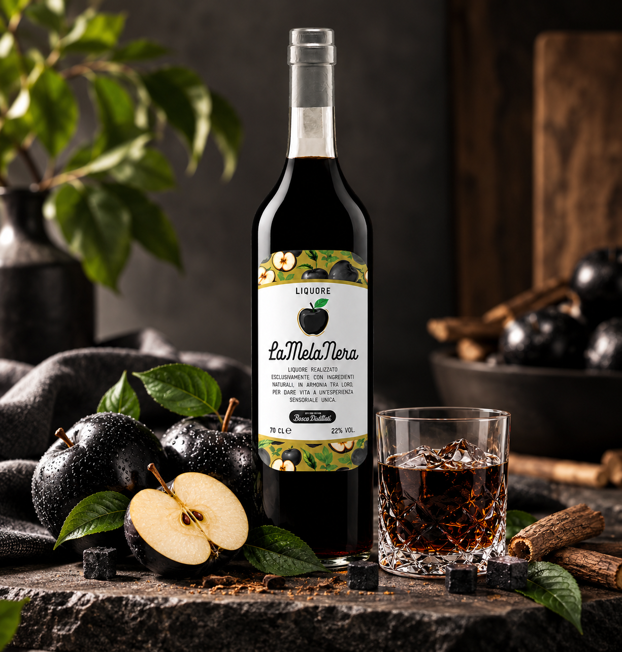 Etichetta e packaging di un liquore artigianale