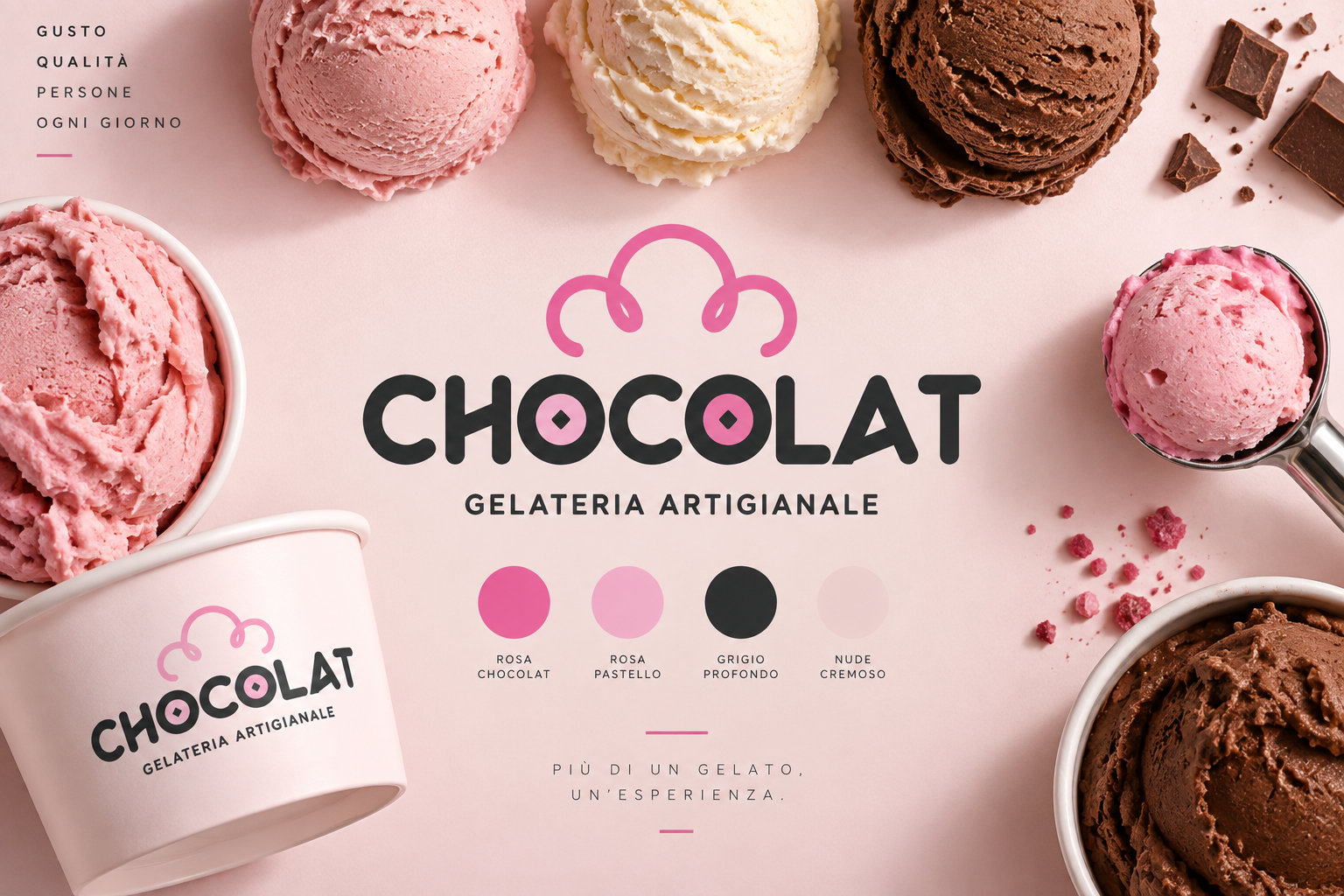 Logo moderno progettato per una gelateria artigianale