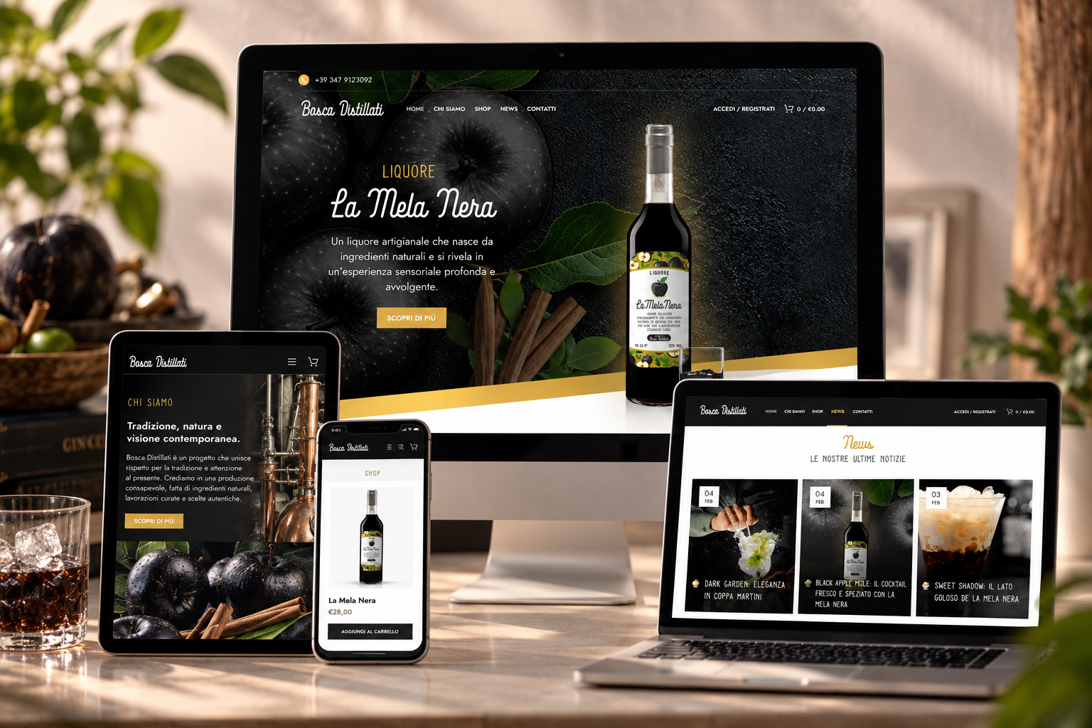 Sito web realizzato per un produttore di liquore artigianale