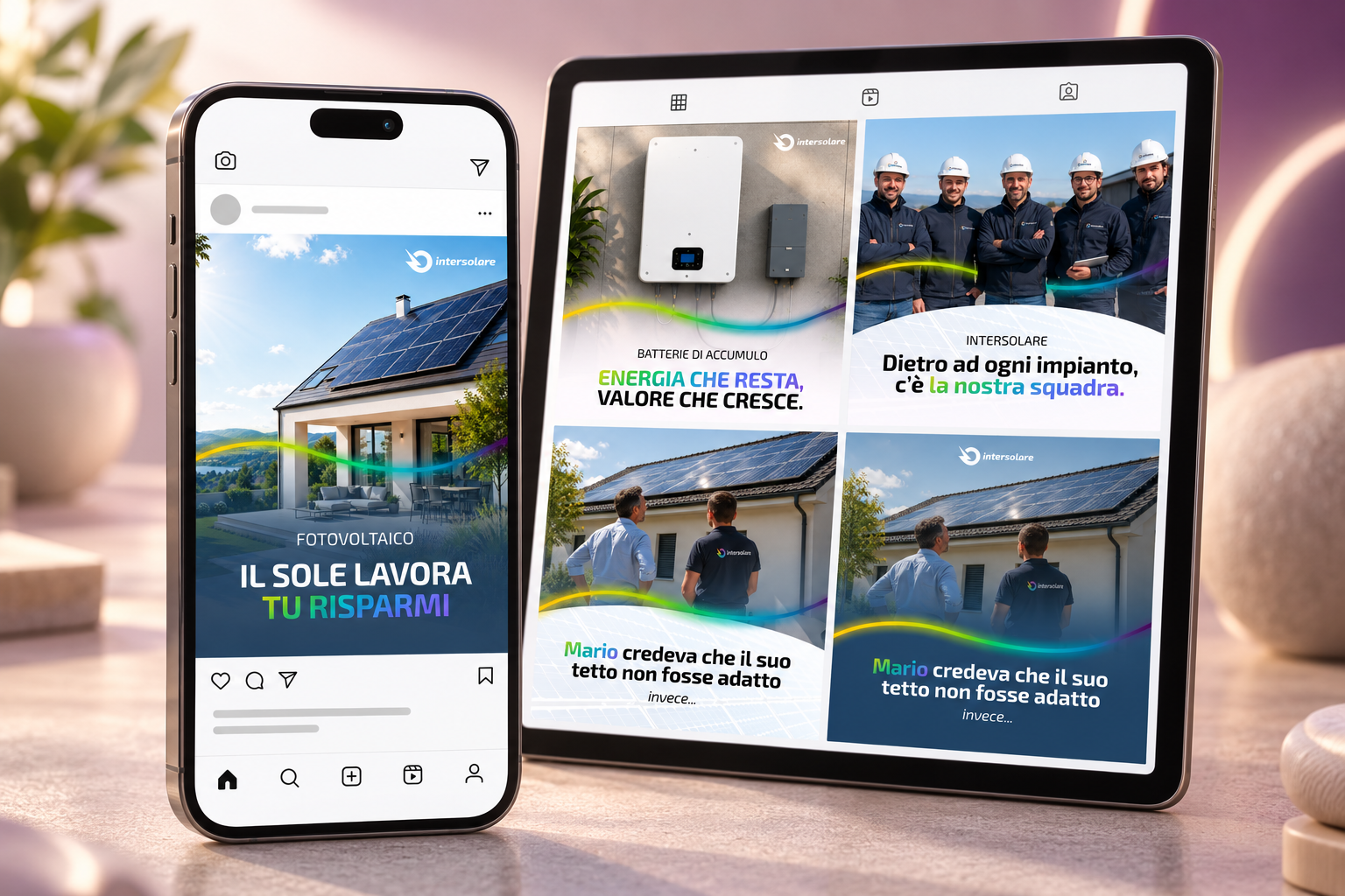 Esempi di contenuti social per azienda del settore fotovoltaico