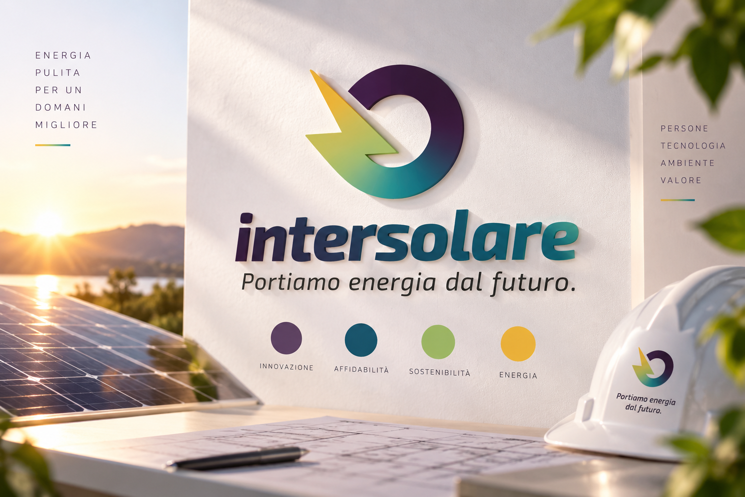 Presentazione della nuova identità visiva progettata per un’azienda del settore fotovoltaico